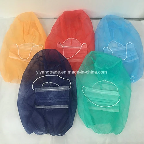 Wholesale Breathable Disposable PP Nonwoven Space Cap with Face Mask